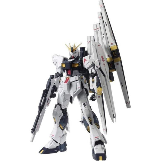 This modern version of the Nu Gundam has been designed by esteemed mechanical designer Hajime Katoki as part of the G-Dome at the Gundam Front Tokyo exhibit. Featuring new modeling technology refined since the original MG Nu Gundam release, this Ver. Ka incorporates new gimmics such as foldable tabs on weapons to allow for better gripping and a head with light up eyes using an LED (sold separately). Hands on this release feature a new refined articulated finger system used on the larger scale Perfect Grade