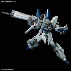 The Sinanju Stein as seen in the film "Mobile Suit Gundam NT" joins the Master Grade model kit lineup from Bandai! It features new parts, and its grenade launcher can be attached to its shield; the high beam rifle and bazooka can also be combined! Waterslide decals and foil stickers are also included. Don't miss out, order yours today!