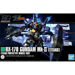 The Gundam MK II from the animated TV series Zeta Gundam reappears 30 years later in an amazing new HG kit! Utilizing new molding techniques that allow assembly with less visible marks thanks to the "kusabi" gate, as well as a re-imagined aesthetic that balances appearance accuracy and dynamic movement, the Gundam MK II is a classic Gundam suit ready to start off or complete any Gundam collection! The Titans version features additional marking stickers not found on the white AEUG version. Includes beam rifl