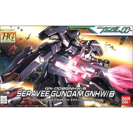 Packed with a good balance of defensive and offensive equipments for the final battle in the second season of the "Gundam 00" anime, Seravee Gundam GNHW/B is now offered as a HG snap-fit plastic kit from Bandai! The Mobile Suit comes molded in color and will be fully articulated with polycapped joints upon completion. Includes a pair of GN Bazooka II, four GN Cannons, and four GN Field Generators. The GN Cannons on its waist and the GN Field Generators can slide open. GN Cannons on Seravee Gundam's waist an