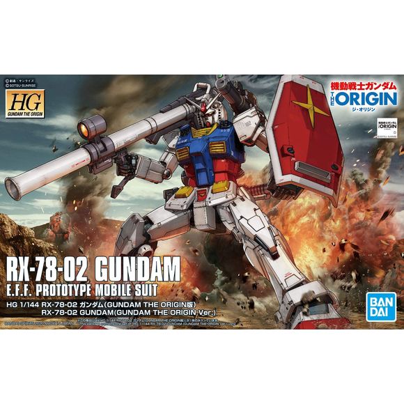 The classic RX-78-02 enters the HG line anew with a version of the kit based off its appearance in "Gundam The Origin!" A perfect way to kick off the new year celebrating Gundam's 40th anniversary. Thanks to the provided option parts, you can build either the early or mid version of the RX-78-02. The early version features asymmetrical left and right sides and includes a gatling gun equipped on the forearm. The left and right shoulders feature a Shoulder Magnum and Vulcan canon respectively, contributing to