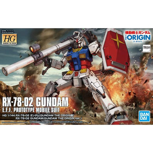 The classic RX-78-02 enters the HG line anew with a version of the kit based off its appearance in "Gundam The Origin!" A perfect way to kick off the new year celebrating Gundam's 40th anniversary. Thanks to the provided option parts, you can build either the early or mid version of the RX-78-02. The early version features asymmetrical left and right sides and includes a gatling gun equipped on the forearm. The left and right shoulders feature a Shoulder Magnum and Vulcan canon respectively, contributing to