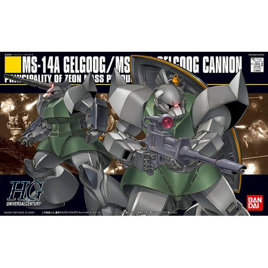 After several Gelgoog variations, Bandai at last releases the first mass-production-type Gelgoog! An optional cannon attachment is included, along with a beam rifle, twin beam sword, shield, a three-barrel missile launcher, and four types of optional heads.