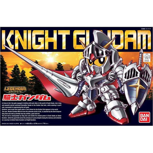The legendary Knight Gundam is here as a great BB kit.  Legend BB Knight Gundam's armor can be placed on and removed from Knight Gundam easily and the visor on his helmet is a plated part!  I'ts shiny!  On top of that Bandai gives you four different stickers for the eyes allowing you to change the looks on Knight Gundam's face.