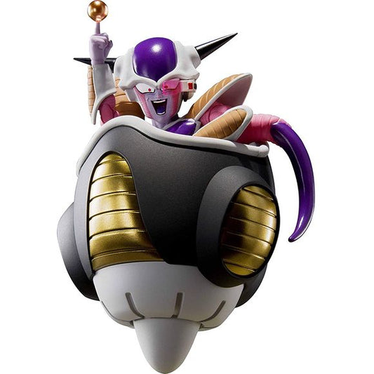 The first form of Frieza and his pod, as envisioned by creator Akira Toriyama, come to life in S.H.Figuarts. Standing a powerful 110mm tall, the figure features all of the posability fans have come to expect from S.H.Figuarts. A detachable Scouter and Supernova effects let you re-create your favorite scenes. And Frieza's pod, a toy-series first, is rendered in accurate detail. To capture the appearance from the original design, Frieza's upper body can be removed from the figure and be set into the pod.
[Se