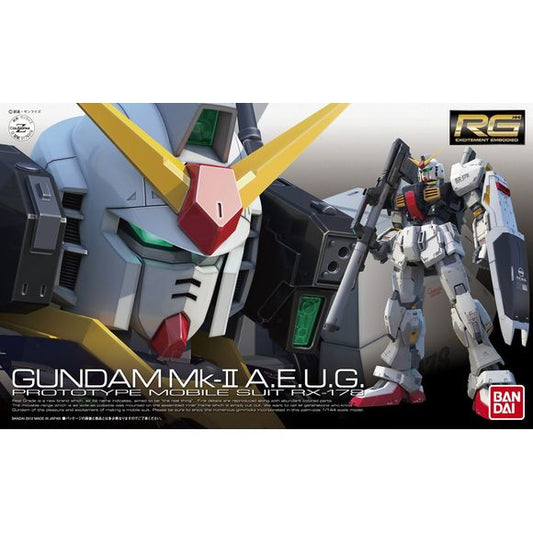 1/144 Real Grade version of the popular Gundam MK II from Zeta Gundam. Featuring the advanced MS Joint for ultimate range of motion and mechanical detail, this realistic version of the RX-178 contains exchangeable hands for holding different weaponry, and the ability to be put in iconic action poses. Special marking stickers are provided to simulate realistic placement of maintenance hatches and ports. Panel lines designed to show separation of metal panels on the "real" machine. Beam saber x2, beam rifle x