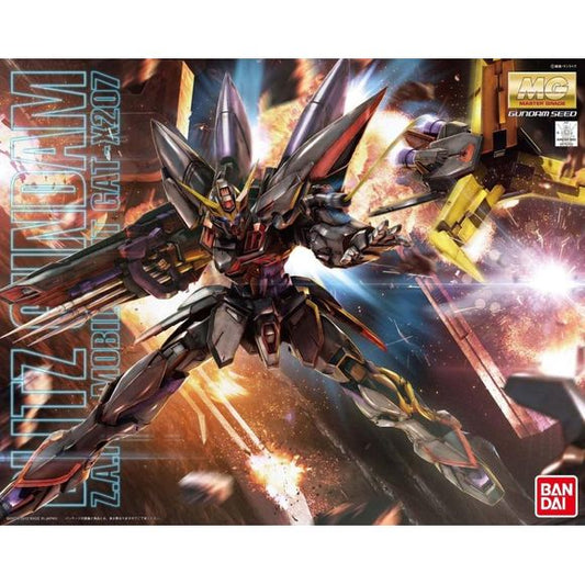 Based on the Gundam Seed Destiny anime, the Infinite Blitz Gundam model kit is in 1/100 scale and becomes a fully articulated figure once complete. Blitz Gundam comes with a Triceros shield system, removeable beam saber, Glepnir anchor, and features a new gimmick that allows portions of the armor to open for deployment of the Mirage Colloid particles. Completely redesigned for the Remaster series, this Blitz Gundam is fully detailed and tricked out with gimmicks! The Trikeros Offensive Shield System mounted