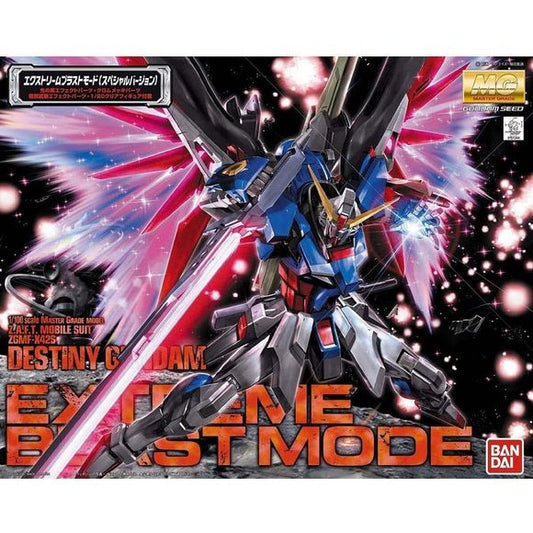 The much-anticipated MG kit of Destiny Gundam is here, and is definitely not one to disappoint! The joints on this sharply detailed MG kit are greatly improved to allow for a wider range of movement and are more capable of replicating action poses as seen in the show. The wings can open and close, and it comes complete with its signature weaponry along with in-scale unpainted figures of Shinn Asuka (sitting and standing) and Stella Loussier. Foil stickers and original design marking stickers are included fo