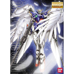 Make room on your workbench and set aside a chunk of time! This fabulous Master Grade version of Wing Gundam Zero (as it appeared in the Endless Waltz OVA) is as impressive in the box as it is when completed! About 270 plastic parts (all molded in colour) snap together for assembly; polycaps at the joints ensure superb flexibility. Building starts with Bandai's world-famous "inner frame" system, designed to allow the final product to move and pose as it would in the original series; then the armour, includi