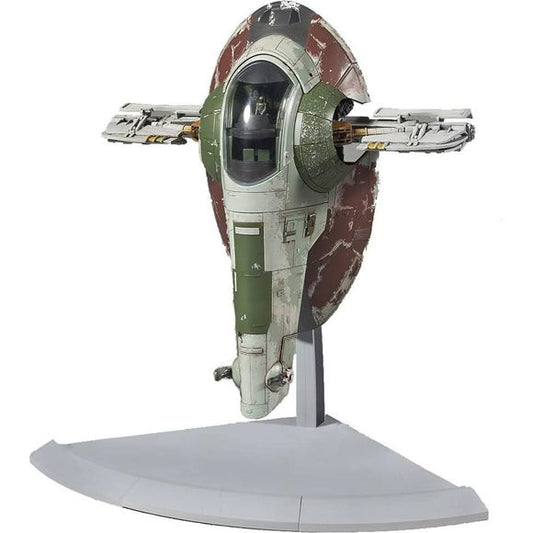 In Star Wars: Episode V - The Empire Strikes Back, Boba Fett's Starship is making its debut as a model kit! The detailing to the included display base mimics the scene of the arrival and departure of Boba Fett in Cloud City. Added wing cylinder parts lets you choose between either parked or flying display for Boba Fett's Starship! A nipper or sprue cutter (sold separately) is required for assembly, but does not require glue. [Set Contents] Dedicated display base, selectable path part for display base, 1/144