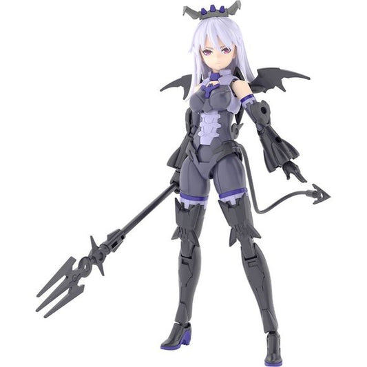 Nevalia is ready to bring her wicked style to Bandai's "30MS (30Minutes Sisters)" figure-kit lineup! This model kit includes parts to build both Nevalia herself, including interchangeable facial expressions, and armor. Assembly is smooth and easy, and her three different face parts -0- normal, smiling and damaged -- are tampo-printed. The wing unit on her back can be removed and attached to weapons or armor, and she's equipped with newly designed high-heeled shoes, too! The tail can be attached with a lead
