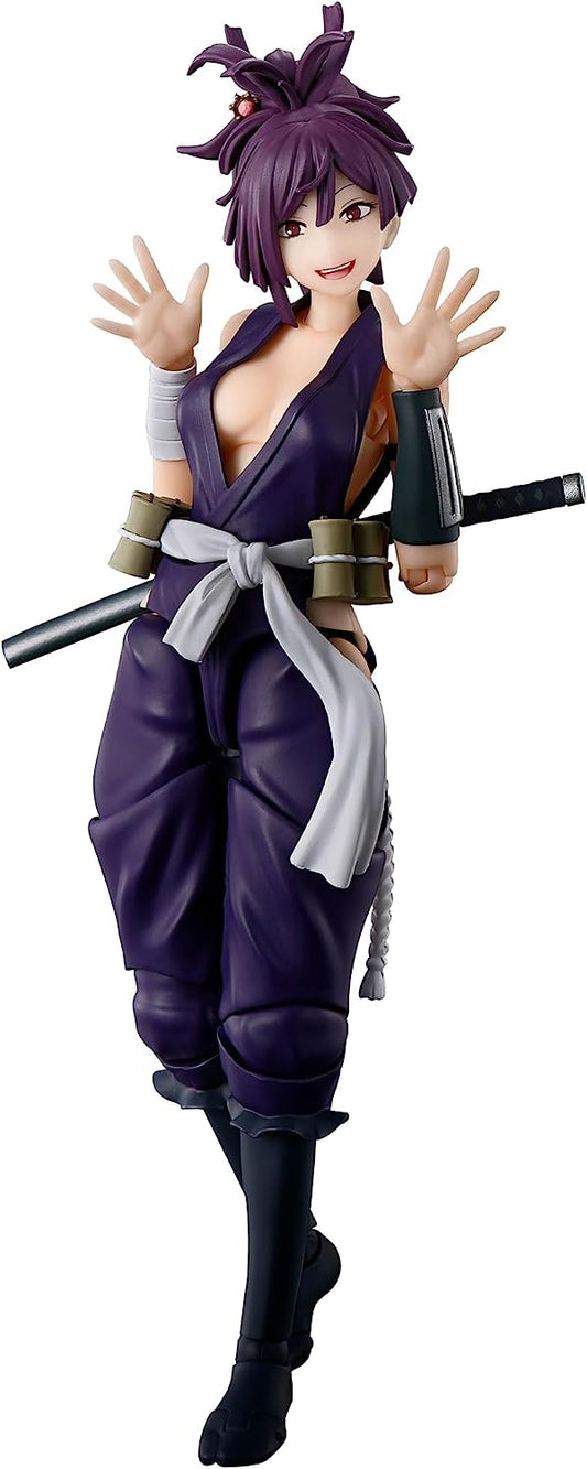 Yuzuriha from "Hell's Paradise: Jigokuraku" is now a member of the S.H.Figuarts action-figure lineup from Bandai! She combines articulation and cuteness in an unforgettable way; she's loaded with points of articulation for a flexible range of motion so she can easily reproduce Kunoichi-like battle scenes. She also has a total of five interchangeable facial expressions; the upper part of her costume is made of a soft material so it won't interfere with her posing. Stands approximately 5.7" (14.5cm) tall. [Se