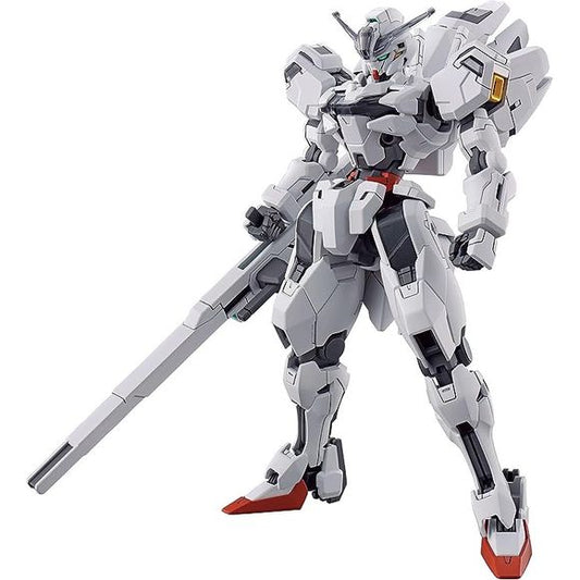 From the latest Gundam series Mobile Suit Gundam Mercury Witch, Gundam Calibern has been reproduced in HG!
■In-mold molding reproduces the rainbow color of the chest shell unit and antenna.
■The Gunbit can be displayed in combination with 2 sets of mercury witches weapon display base (sold separately).
■ Includes a long carrying firearm that serves as the main weapon and a variable rod rifle.
■ White escutchean included.
■ Base for main unit display is included.

Accessories:
■ Beam Rifle x 1
■ Shield x 1 s