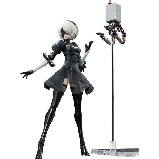 2B from the TV anime "NieR:Automata Ver. 1.1a" joins the "S.H.Figuarts" action-figure lineup from Bandai! She comes with four interchangeable faces, interchangeable hands, and her companion, Pod 042. Her White Contract weapon is also included. Her skirt is made with soft parts to allow dynamic poses without interfering with her movement! Order her for your own collection now!

[Figure Size]: Approximately 15cm tall
[Materials]: ABS, PVC


[Set Contents]:

Main figure
Interchangeable faces (x4)
Interchangeab