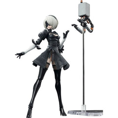 2B from the TV anime "NieR:Automata Ver. 1.1a" joins the "S.H.Figuarts" action-figure lineup from Bandai! She comes with four interchangeable faces, interchangeable hands, and her companion, Pod 042. Her White Contract weapon is also included. Her skirt is made with soft parts to allow dynamic poses without interfering with her movement! Order her for your own collection now!

[Figure Size]: Approximately 15cm tall
[Materials]: ABS, PVC


[Set Contents]:

Main figure
Interchangeable faces (x4)
Interchangeab