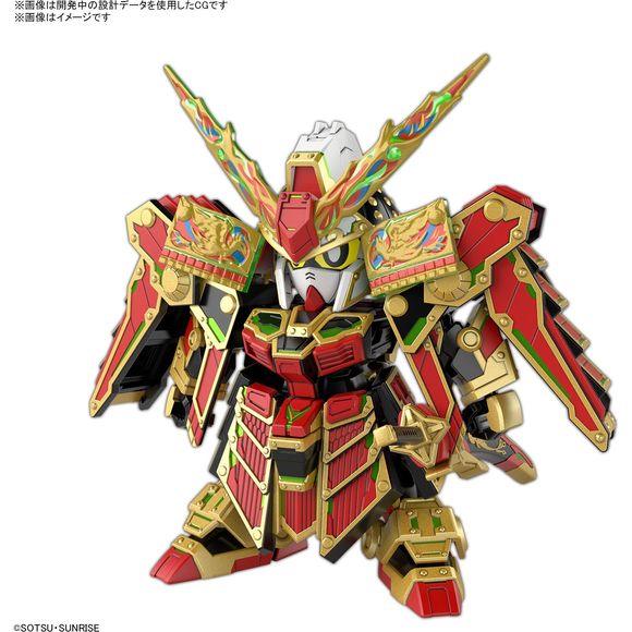 The new generation of Musha Gundam proudly enters the "SDW Heroes" battle lineup with new "Kirako" parts! The Kirako parts are made with an in-mold technology that performs injection molding and film attachment at the same time, to produce parts that have a rich, gleaming appearance! "Kira steel" is used for the sword, and the stance of drawing a sword from its sheath can be easily reproduced thanks to the superior range of motion in his elbows! You can also use the Kirako parts included with SDW Heroes Onm