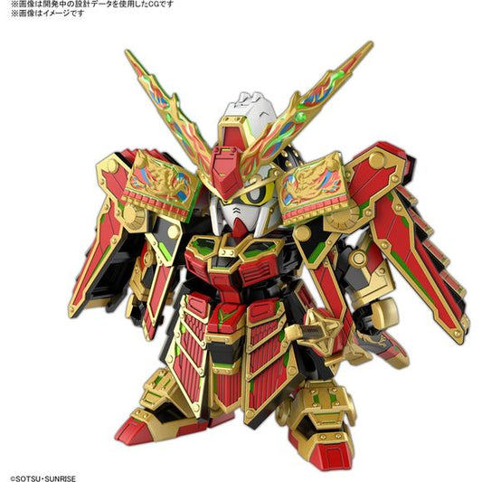 The new generation of Musha Gundam proudly enters the "SDW Heroes" battle lineup with new "Kirako" parts! The Kirako parts are made with an in-mold technology that performs injection molding and film attachment at the same time, to produce parts that have a rich, gleaming appearance! "Kira steel" is used for the sword, and the stance of drawing a sword from its sheath can be easily reproduced thanks to the superior range of motion in his elbows! You can also use the Kirako parts included with SDW Heroes Onm
