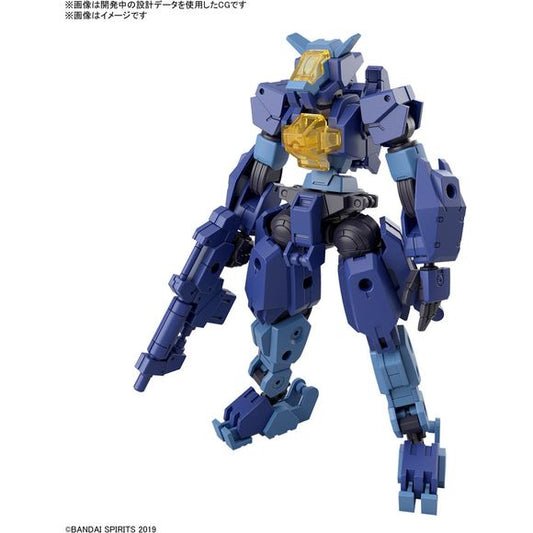 The Forestieri 03 now joins the "30Minutes Missions" (30MM) lineup from Bandai in blue -- the most popular choice in the "30MM Color Variation Grand Prix"! The concept of the "30MM" series is a "block assembly system" that means assembly is easy; it comes with chest armor and front skirt parts, and it uses 3mm-diameter joints -- a common joint structure throughout the series -- to enable endless customization. In addition to its weapons, various hand parts and its spider-like companion mech Roy Roy is inclu
