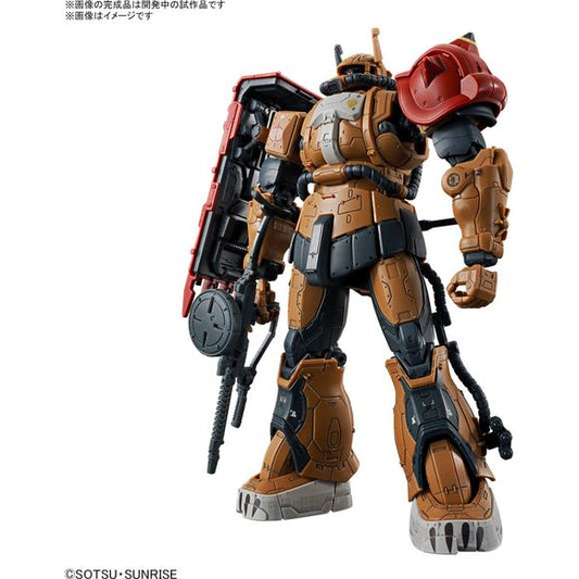 The Zaku II Type F, Solari's machine, as seen in Netflix's worldwide exclusive release "Mobile Suit Gundam: Requiem for Vengeance," joins the "HG (High Grade)" model-kit series from Bandai! The high-density details and grime seen in this CG-animated series can be fully reproduced in this 1/144-scale kit!

[Includes]:

Zaku machine gun
Heat hawk
Hand parts (x2)
Joint parts (x1 set)
Stickers