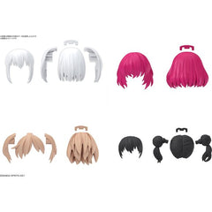 This set contains optional hair styles for the 30MS series by Bandai! Create your own custom character by replacing parts to match the hairstyle and color to your liking! Order yours today!

[Set Contents]:

Medium Hair 3 (white medium hair)
Medium Hair 5 (red medium hair)
Short Hair 2 (short brown hair)
Twintail 7 (black hair in buns with tails)