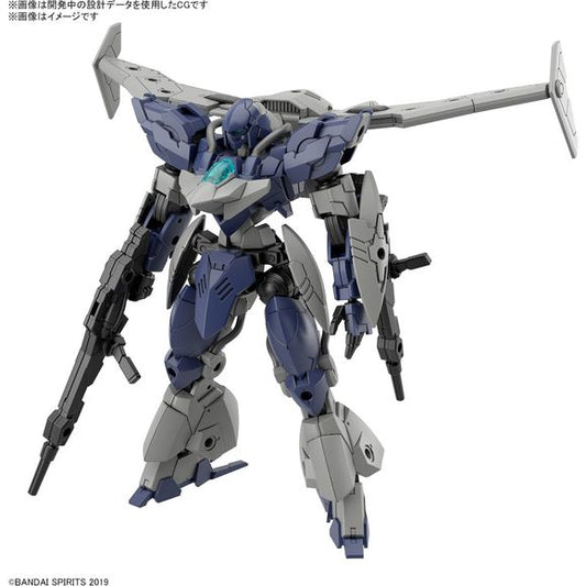 The Byron Army's first new flying type mecha, is now joining the "30MM (30 Minutes Missions)" lineup from Bandai! Two interchangeable heads can be made from the parts in this kit; the rifle can be attached to backpacks and other 3mm joints using the included joint parts. The backpack and chest part can be separated and used as a flight unit, and two types of backpack joints are included to connect it to various items. Multi-joints are also included for customization. Order it for your own collection today!