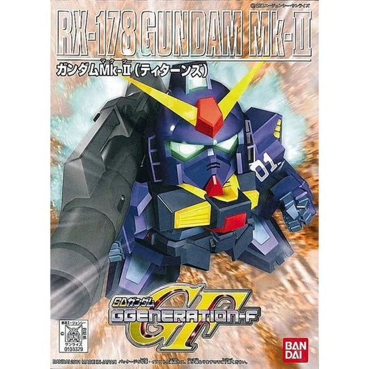 Bandai's "BB Senshi" line of "SD" Gundam kits (SD stands for "Super Deformed") are cute little comic interpretations of machines from the original Gundam series. SD version of the RX-178 Mk. II. Comes with stickers for markings. Most parts are pre-colored but will require painting to look like box art.