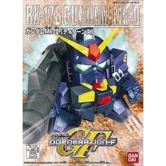 Bandai's "BB Senshi" line of "SD" Gundam kits (SD stands for "Super Deformed") are cute little comic interpretations of machines from the original Gundam series. SD version of the RX-178 Mk. II. Comes with stickers for markings. Most parts are pre-colored but will require painting to look like box art.