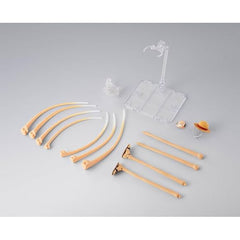 Bandai brings us an incredible option parts set for use with the "S.H.Figuarts" Monkey D. Luffy -Dawn of Adventure figure! The extended arm and leg parts are wired for free bendable action, and parts to depict the Gum-Gum Gatling Gun are also included! Recreate impressive battle scenes by combining the Gum-Gum Gatling Gun parts with the extended arm parts! A straw hat with a string attached that can be worn around the figure's neck is included too. Order this amazing set for your own collection today!