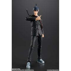Aki Hayakawa from "Chainsaw Man" joins the "S.H.Figuarts" action-figure series from Bandai! He's fully posable for maximum action, with his jacket made of a soft material that allows for flexible posing. Four interchangeable facial expressions are included, as are his nail-shaped sword (sheathed and unsheathed) and his normal sword; plenty of interchangeable hands are also included.