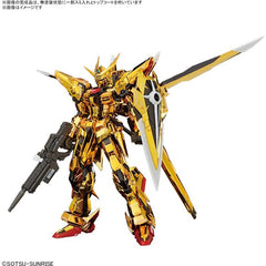 The Akatsuki Gundam from "Mobile Suit Gundam Seed Destiny," equipped with the Oowashi Pack, is plated in three types of gold and released as an RG (Real Grade) model kit by Bandai!

[Includes]:

Beam saber (connected)
Beam rifle
Shield
Hand parts (x1 set)
Joint parts
Realistic decals
Display base