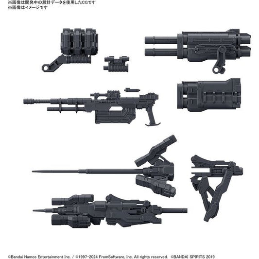 Items from "Armored Core VI Fires of Rubicon" are now joining Bandai's "30 Minutes Missions" series! Based on the key concepts of simple assembly and ease of customization, a range of weapons including the impressive pile bunker are now available! 

[Includes]:

RF-025 SCUDDER (x1 set)
PB-033M ASHMEAD (x1 set)
SONGBIRDS (x1 set)
BML-G1/P32DUO-03 (x1 set)