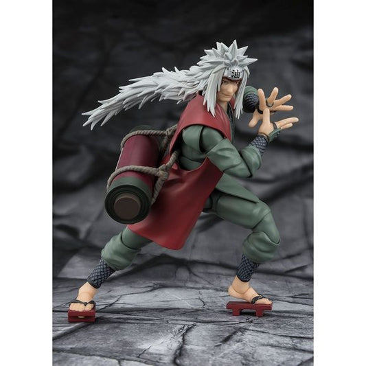 PRE-ORDER: Expected to ship in October of 2025

 "JIRAIYA" from the NARUTO series comes to S.H.Figuarts with his Sage Mode! This gorgeous set includes two patterns of "JIRAIYA" that allow you to play with both normal and Sage Mode. In addition to an optional hand for Rasengan, hand parts for Sage mode are included as replacement parts, and by combining the figure with the optional "Fukasaku & Shima" and foot parts, you can fully enjoy JIRAIYA in his Sage Mode.
