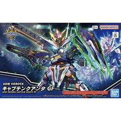 With the Captain Quanta GF, a new hero kit has been added to the "SDW Heroes GF" series from Bandai! The high-density mechanical design unique to SD Gundam is expressed in detail with precise modeling. Clear parts are used extensively on the entire body, including the shield; its rifle and rail gun are included too.