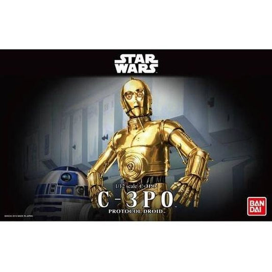In order to reproduce the minute details, a wide range of materials were examined and condensed into 1/12 scale. Total height 5.6". The characteristic gold-plated body is reproduced with a particular plating specification. The right foot is reproduced with silver plating. Some of the cables on the abdomen are reproduced using soft materials. The base is based on the floor of the Death Star. It can also be connected to the pedestals of other products in the series. A wide variety of accessories are included,