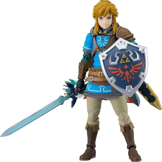 The Hero of Hyrule, now as a figma!

From the popular game "The Legend of Zelda: Tears of the Kingdom" comes a figma of the main character Link! Face plates included are the standard face, smiling face, and the shouting face. Optional parts for increased display opportunities are the Master Sword, Hylian Shield, Hylian Hood, and other optional parts for different poses are included. The Hylian Shield can be attached to Link's back using dedicated attachment parts.