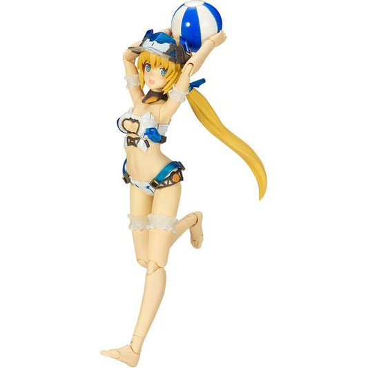 From Kotobukiya comes a rerelease of Frame Arms Girl HRESVELGR in her Summer Vacation get-up!