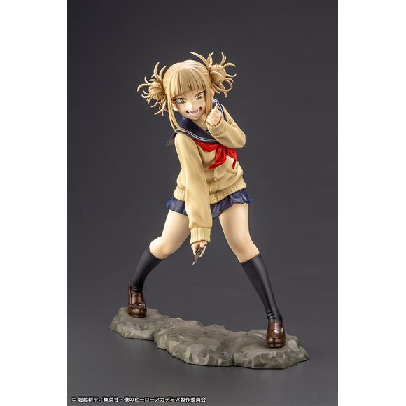 From the hit anime My Hero Academia, Himiko Toga is joining Kotobukiya’s lineup as a scale figure!

At first glance, she looks like a normal high school girl as she stands in a cutesy pose, but the knife that she is gripping in her right hand hints at her twisted personality.

Display Himiko Toga to recreate the world of My Hero Academia by adding her to your collection today!

*This reproduction will have a different SRP than its first release.