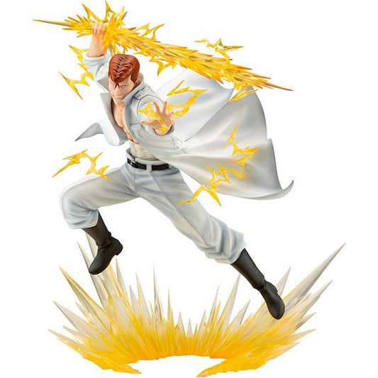 Kuwabara debuts in the lineup once more in an updated version featuring the Spirit Sword! From the timeless masterpiece Yu Yu Hakusho, Yusuke's friend and rival, Kazuma Kuwabara, joins the lineup as a fully remade version 2 figure! Modeled after his look in the popular Dark Tournament arc, the posing and detailing on this figure have been greatly updated from the previous version. All four of the Team Urameshi members have also received a dynamic effect base that reflects their respective fighting styles. T
