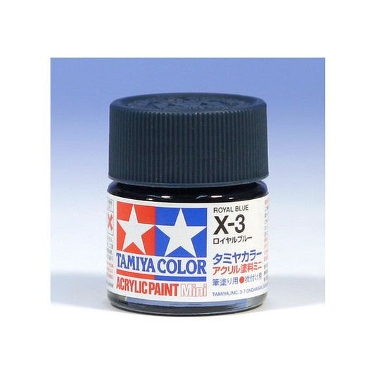 Tamiya Color Mini X-3 Royal Blue Acrylic Paint 10ml | Galactic Toys & Collectibles