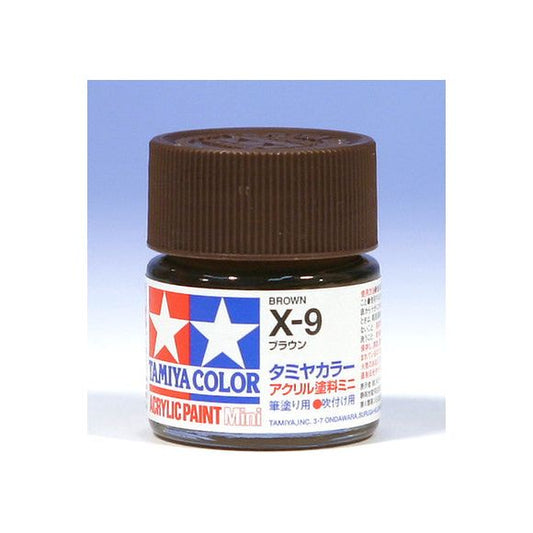 Tamiya Color Mini X-9 Brown Acrylic Paint 10ml | Galactic Toys & Collectibles