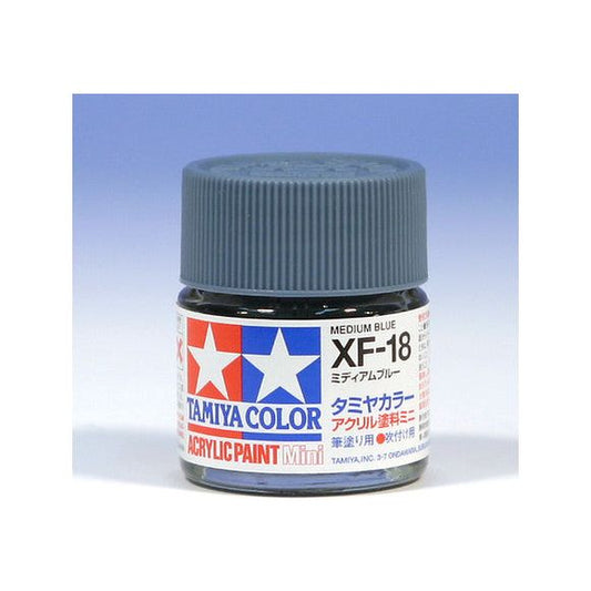 Tamiya Color Mini XF-18 Medium Blue Acrylic Paint 10ml | Galactic Toys & Collectibles