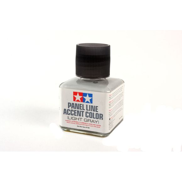Tamiya Panel Line enamel paints are ideal for highlighting panel lines and other details to give your model a more realistic depth. The paint has been pre-diluted into the ideal viscosity and can be easily applied into crevasses such as panel lines with the brush on the bottle cap. Once dried, any excess may be cleaned up by using enamel thinner. (Bottle contains 40ml)

Continental US Shipping Only