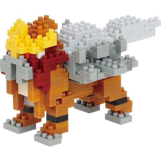 Nanoblock is a micro-sized building block designed in japan since 2008. Fun to build, Attractive to display, interesting to collect. a piece of nanoblock is the start of infinite creativity. Entei from Nanoblock's Pokémon Collection Series stands approximately 2.32" tall and has 240 pieces.