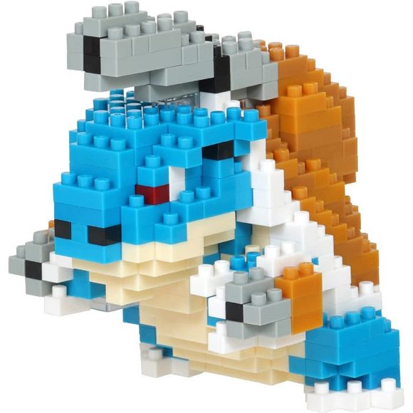 Nanoblock is a micro-=sized building block designed in japan since 2008. Fun to build, Attractive to display, interesting to collect. a piece of nanoblock is the start of infinite creativity. Blastoise from "Pokemon" gets a new Nano Block figure kit! All the Nano Block pieces you need to assemble your own Blastoise are included; the huge cannon on his back and the rocket cannons on both arms are included.