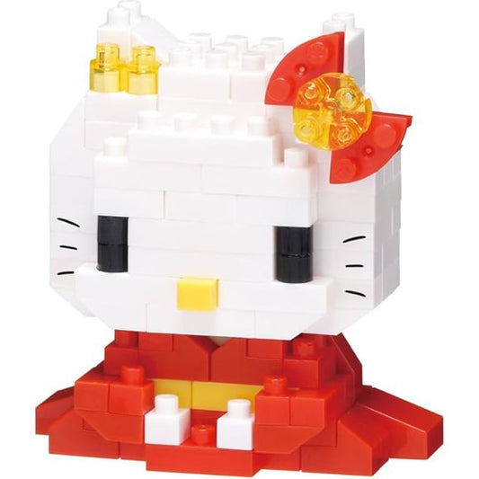 Hello Kitty (Kimono) from Nanoblock's Character Collection Series stands approximately 1.89" tall and has 140 pieces

Difficulty level is 2. This kit features all the details one would expect.