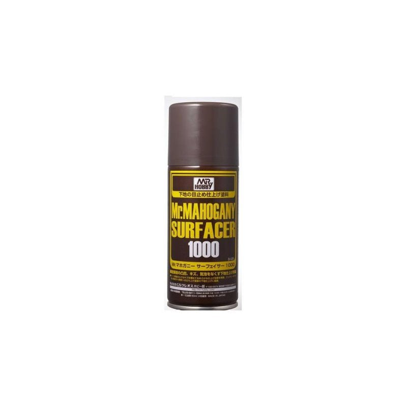 Mr.SURFACER 1000 contains fine granules. They are use in same way as other surfacers and due to the finer granules after sanding with waterproof sand-paper, a perfectly corrected surface is possible. Available in bottle and spray. Provides neutral Mahogany color background and prepares surface for paint application. 170ml.

Continental US Shipping Only, ground transport only.  No Expedited shipping.