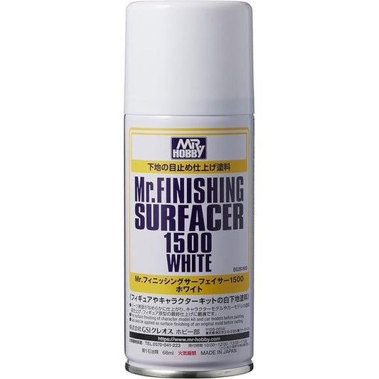Mr. FINISHING SURFACER provides a smooth finish on the surface of parts and does not easily fill in molded areas. The white FINISHING SURFACER released this time is most suitable for final finishing before painting a character model or car model or for final finishing of the base form of figure painting that calls for bright colors.

Continental USA Shipping only, no expedited shipping available.