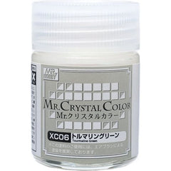 Mr. Crystal Color can offer a totally different dimension of metallic sense from existing pearl paint or metallic paint. The pearl color shows up in different shades depending on whether the base color is black or white. Moreover, when clear paint is used for over coating, an extra special metallic texture can be achieved. XC06 Crystal Color Tourmaline Green. 18ml Bottle. Continental USA Shipping only, unable to ship expedited on this product.