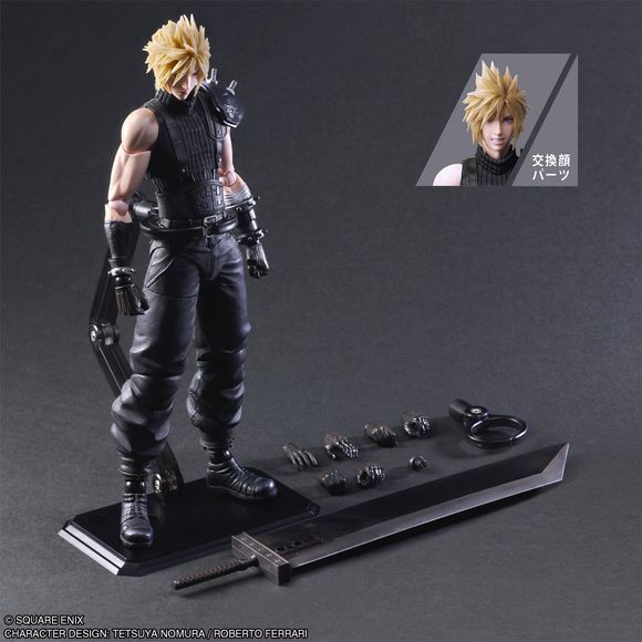 Cloud Strife from "Final Fantasy VII Rebirth" returns to the "Play Arts Kai" action-figure series from Square Enix with a new face part! His new expression is a carefully sculpted battle face, staring ahead with clenched teeth. He also has a total of nine interchangeable hands, plus his buster sword and a base for display.

[Figure Size]: Approximately 26.8cm (10.55") tall, 10cm (3.93") wide, 4.8cm (1.8") deep