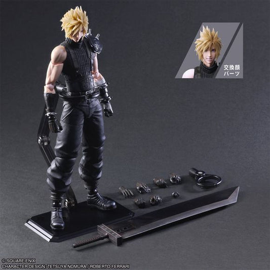 Cloud Strife from "Final Fantasy VII Rebirth" returns to the "Play Arts Kai" action-figure series from Square Enix with a new face part! His new expression is a carefully sculpted battle face, staring ahead with clenched teeth. He also has a total of nine interchangeable hands, plus his buster sword and a base for display.

[Figure Size]: Approximately 26.8cm (10.55") tall, 10cm (3.93") wide, 4.8cm (1.8") deep